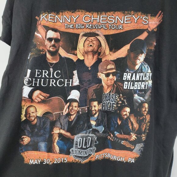 Kenny Chesney The Big Revival Tour Eric Church Brantley Gilbert 2015 Tour Shirt - Picture 6 of 9